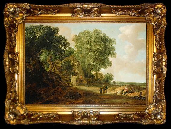 framed  Jan van Goyen Landscape with Cottage and Figures, ta009-2